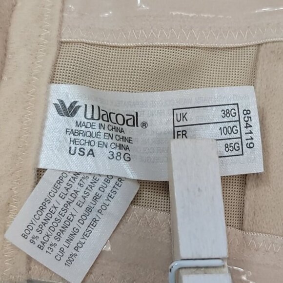 Wacoal Strapless Bra Tan Beige 38G Full Coverage Underwire Red Carpet 854119 - Picture 7 of 8